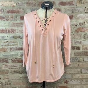 Michael kors pink 3/4 sleeve top large